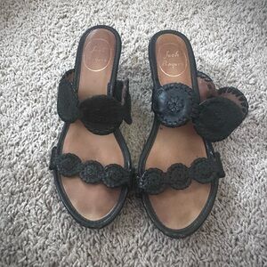 Jack Rogers Black Leather Sandals